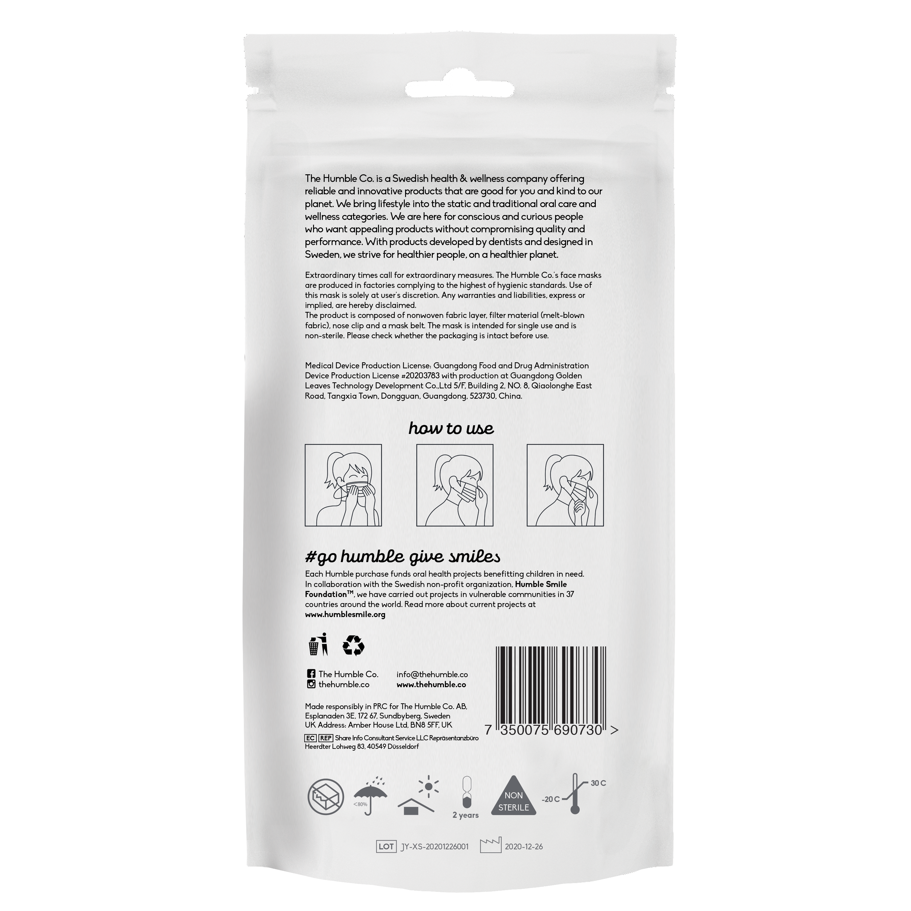 Humble Face Mask - 10-p (engångs) x1 - 2