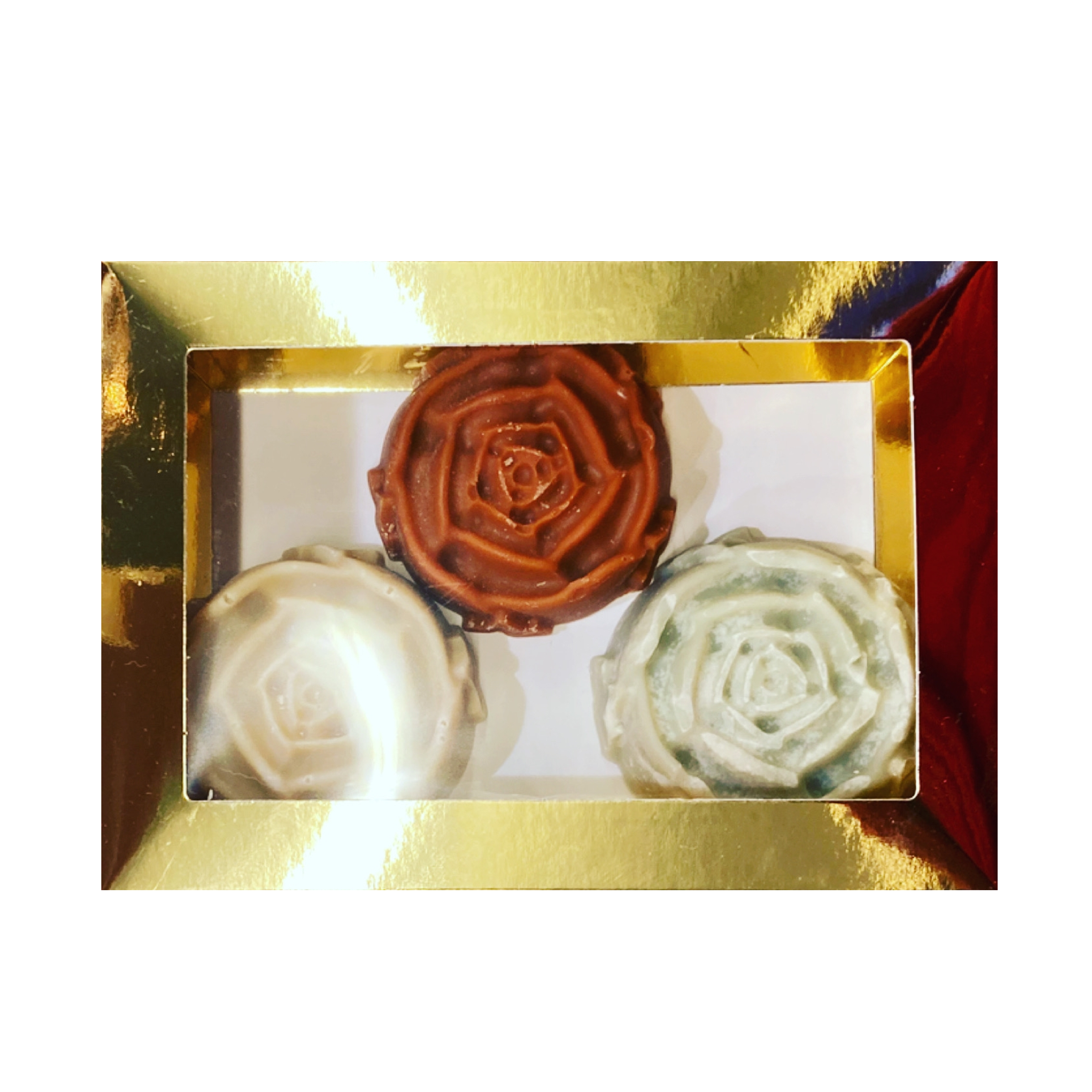 3-pack rosor i guldask