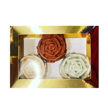 3-pack rosor i guldask