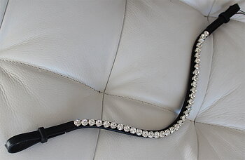 Browband 1 row crystals 8 mm CRYSTAL ECO LEATHER