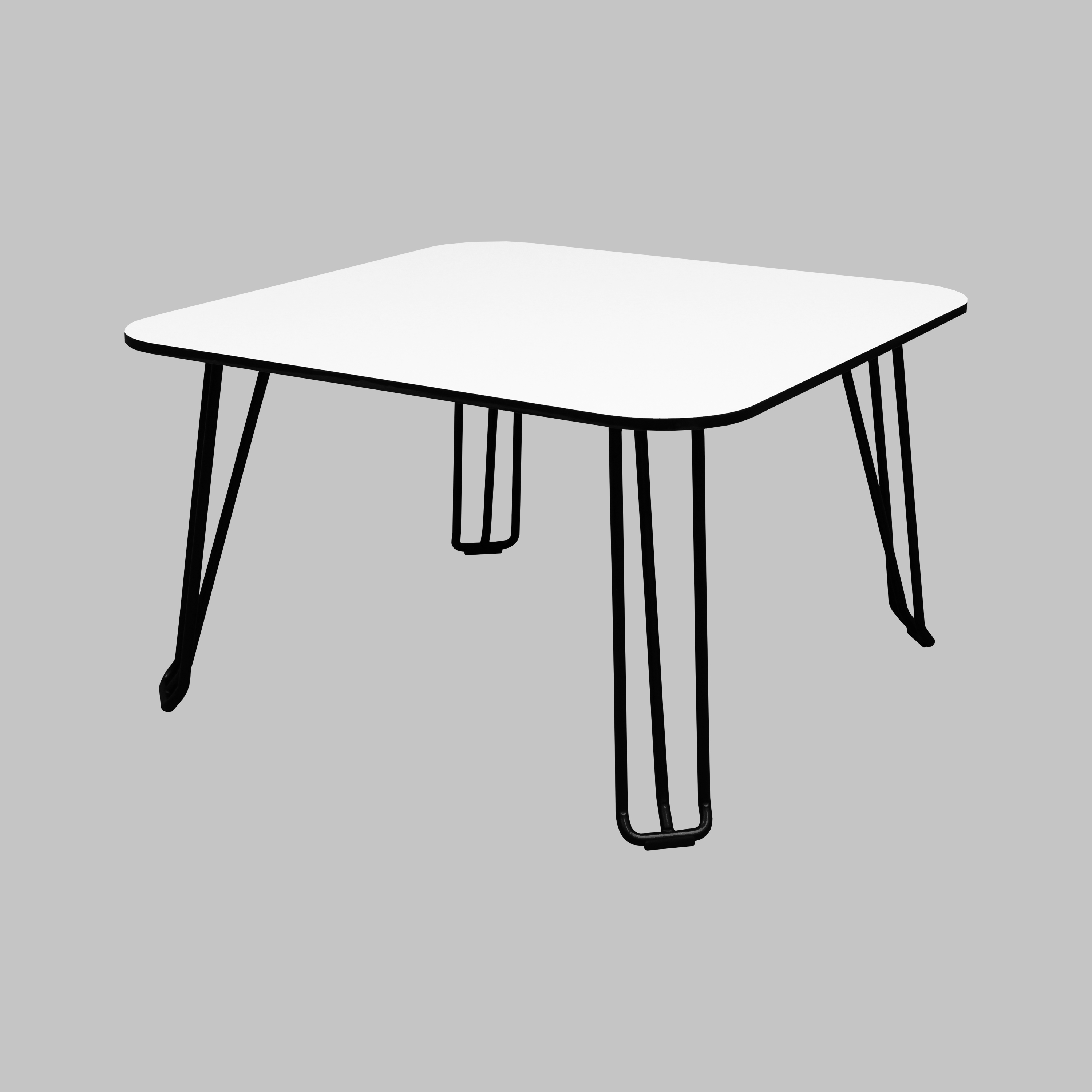 Soffbord 72x72 cm, kompaktlaminat, svarta ben - 2