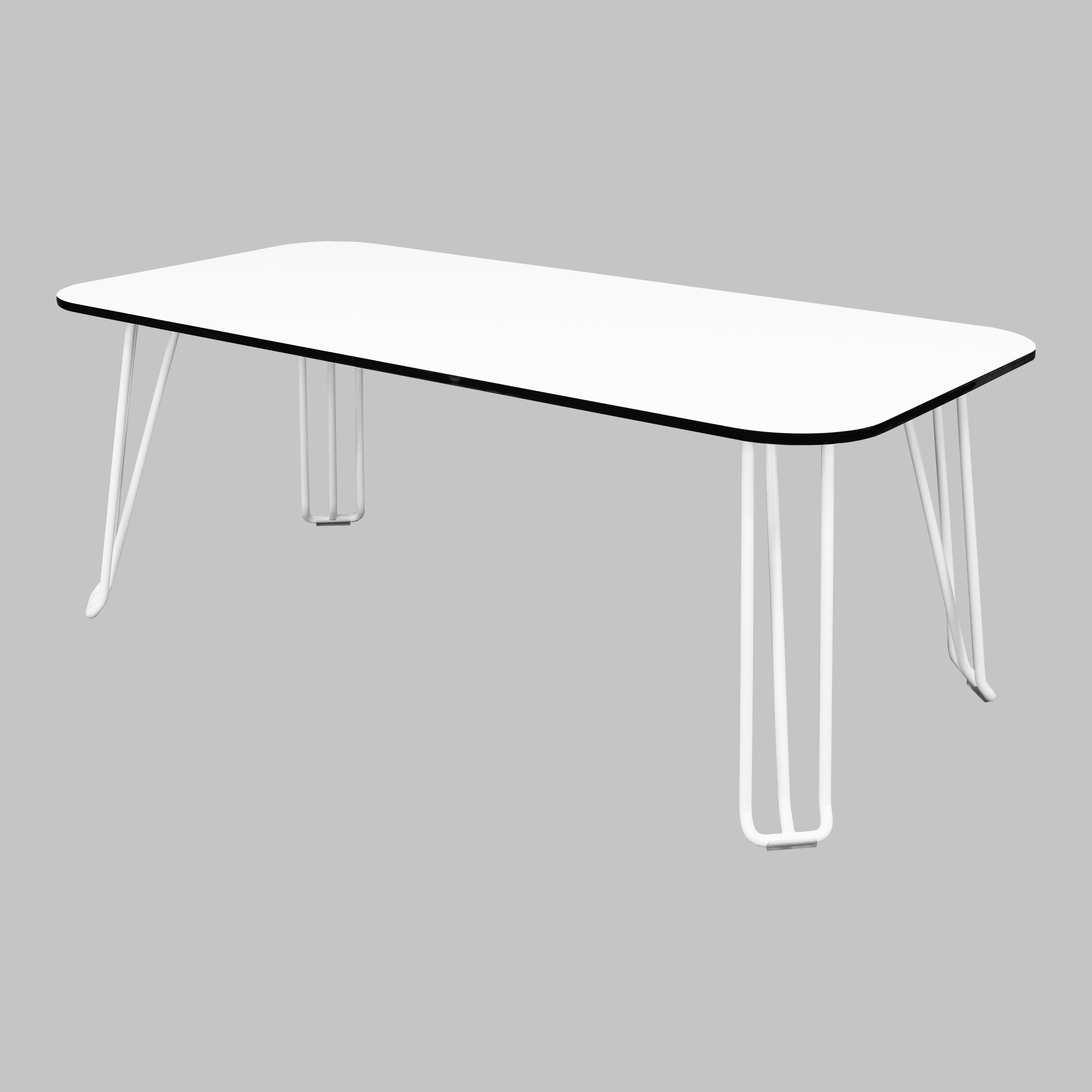 Soffbord 110x55 cm, kompaktlaminat, vita ben - 2