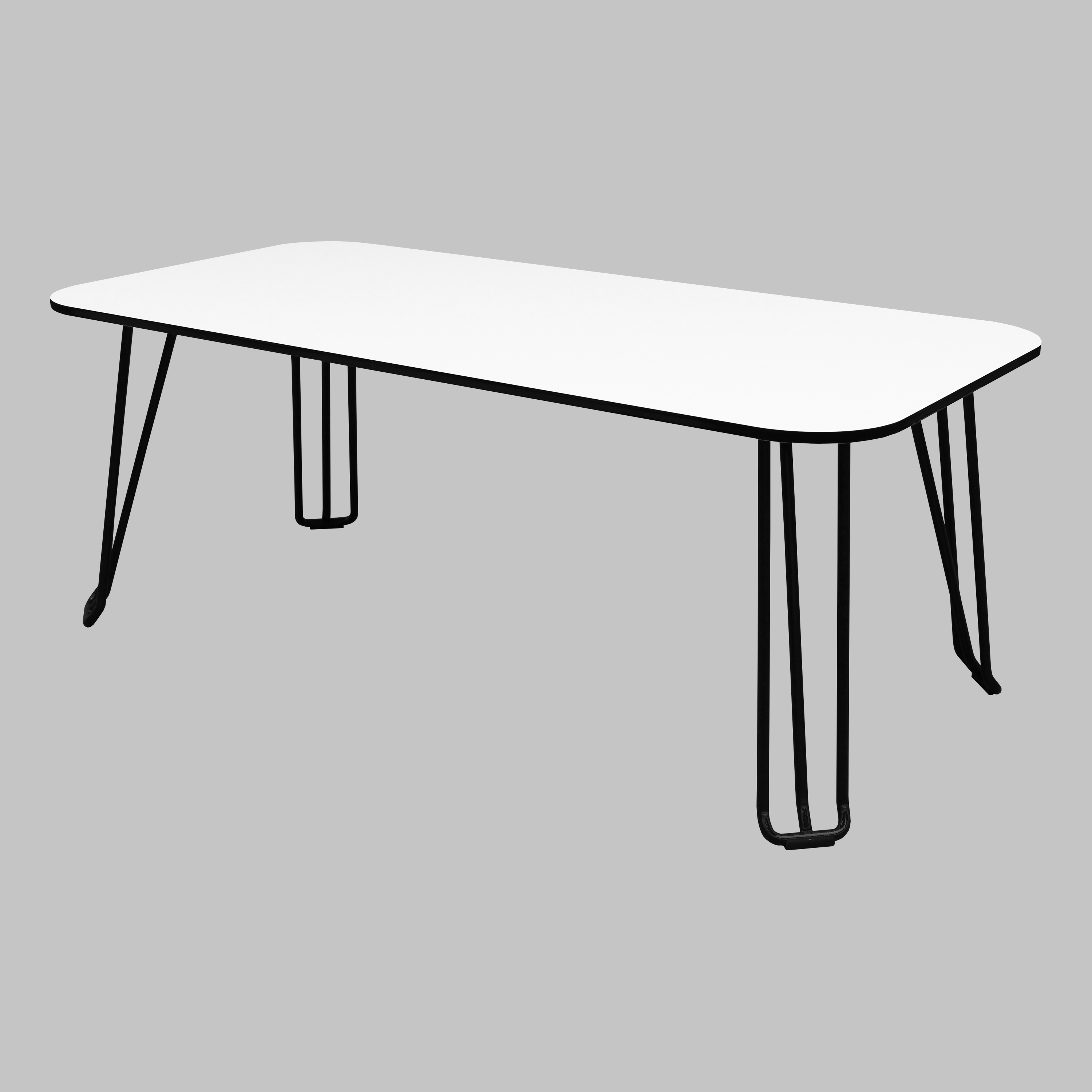 Soffbord 110x55 cm, kompaktlaminat, svarta ben - 2