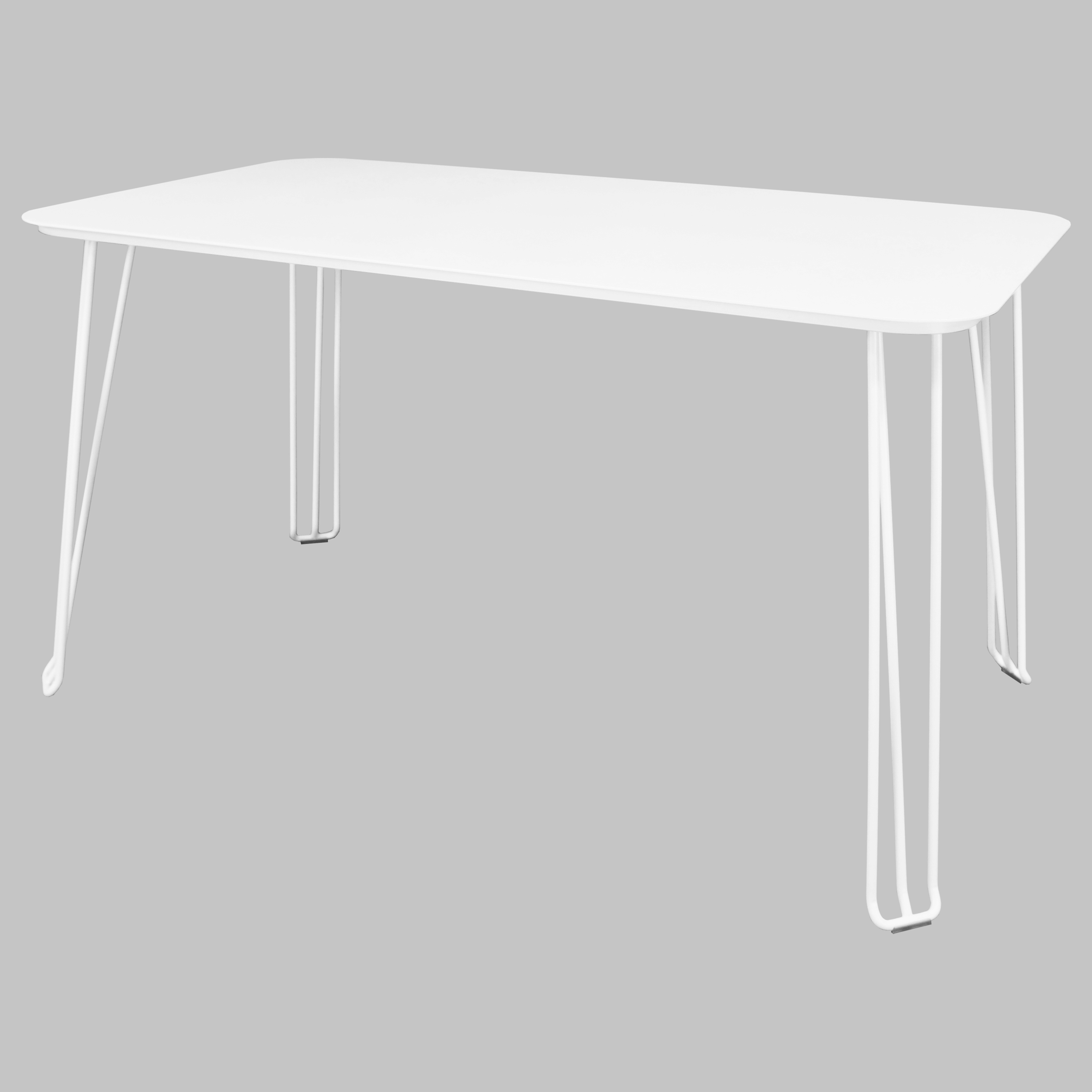 Matbord 130x74 cm, stål vit - 2