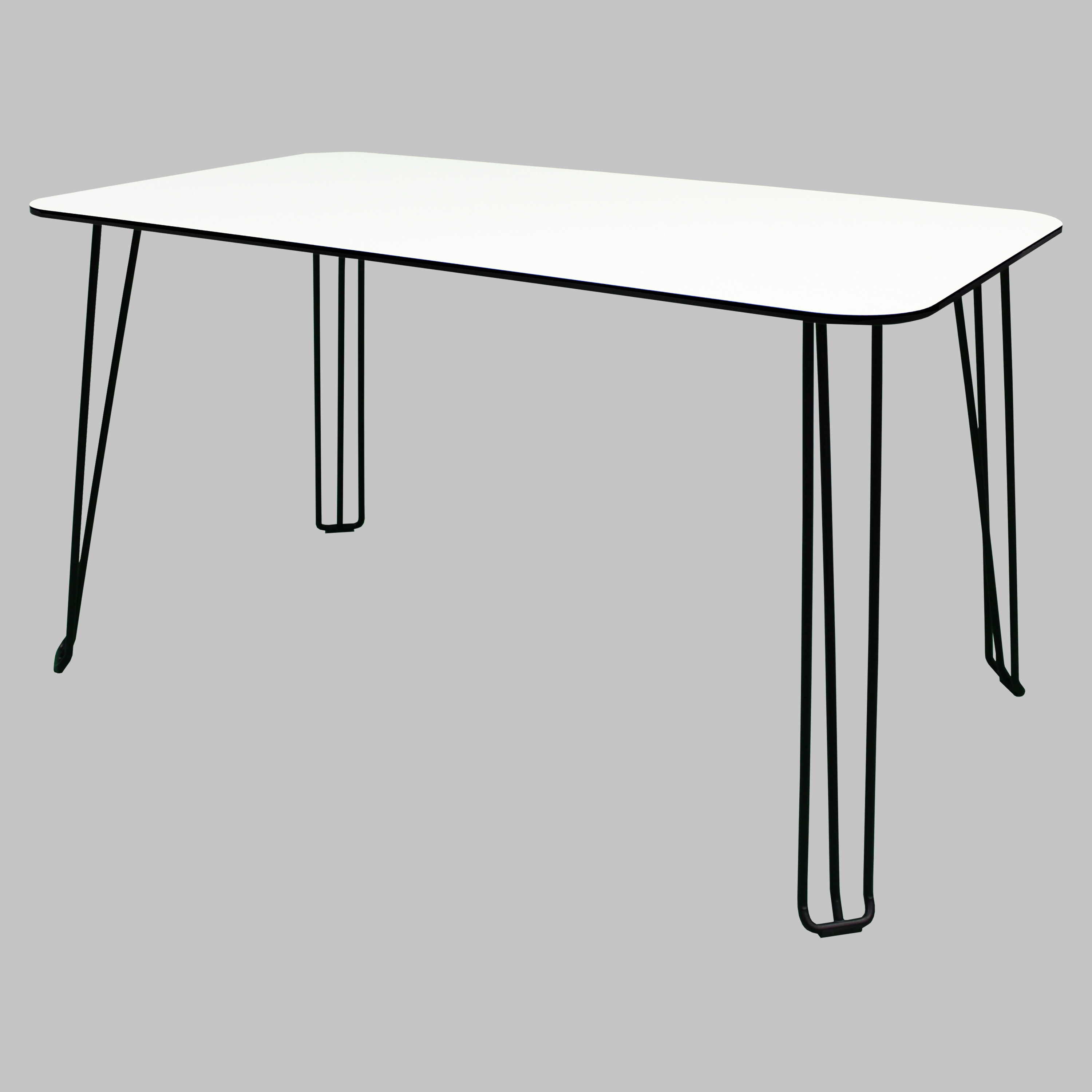 Matbord 129x74 cm, kompaktlaminat, svarta ben - 2