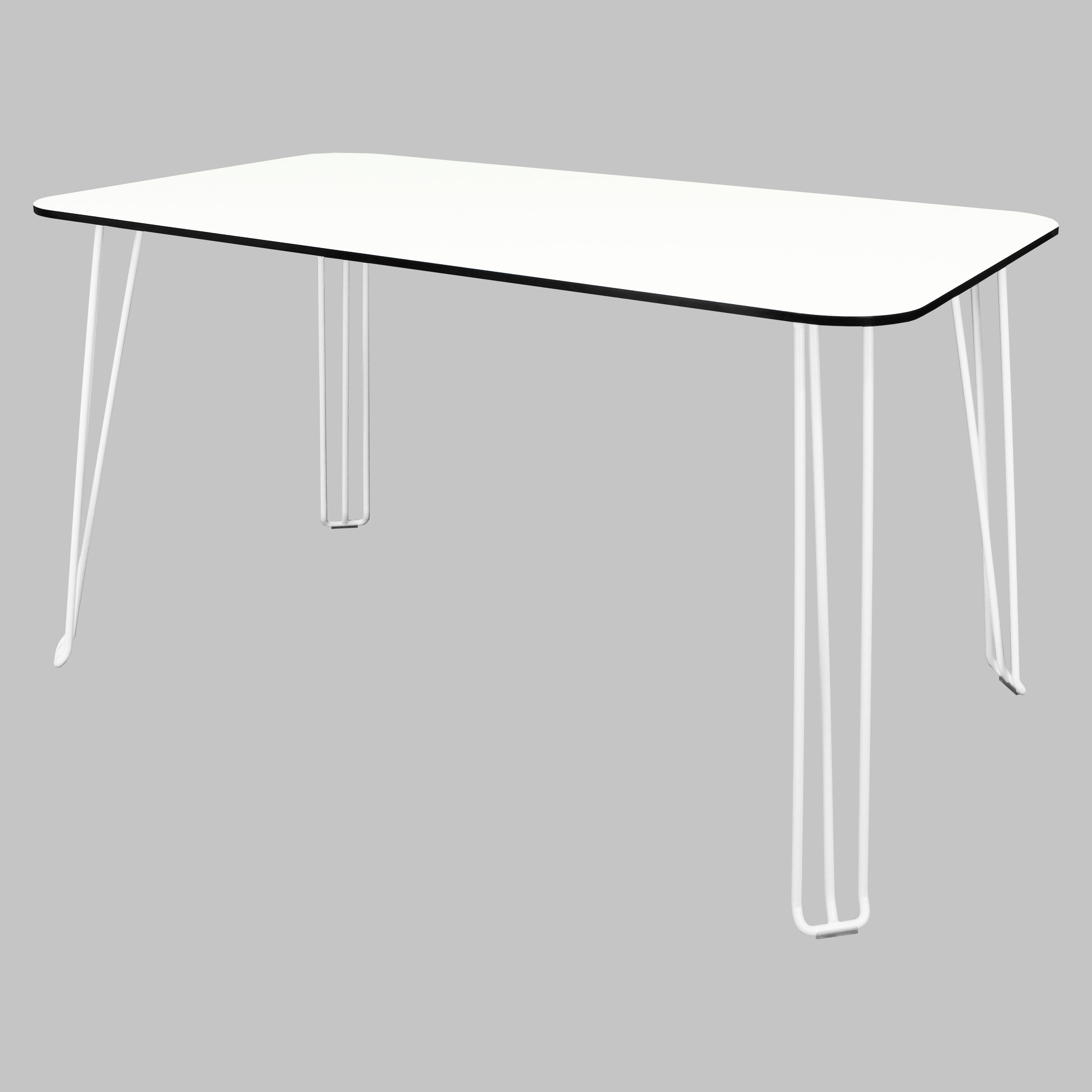 Matbord 129x74 cm, kompaktlaminat, vita ben - 2