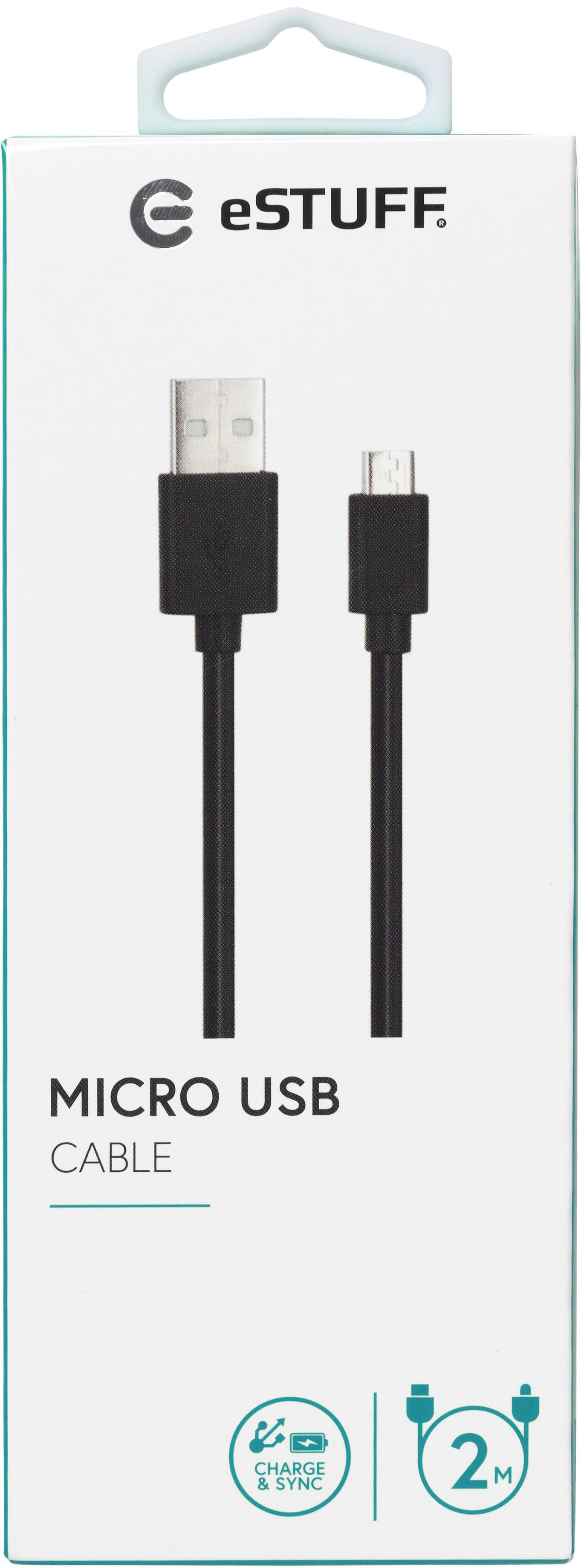 eSTUFF MicroUSB Cable 2m Black - 2