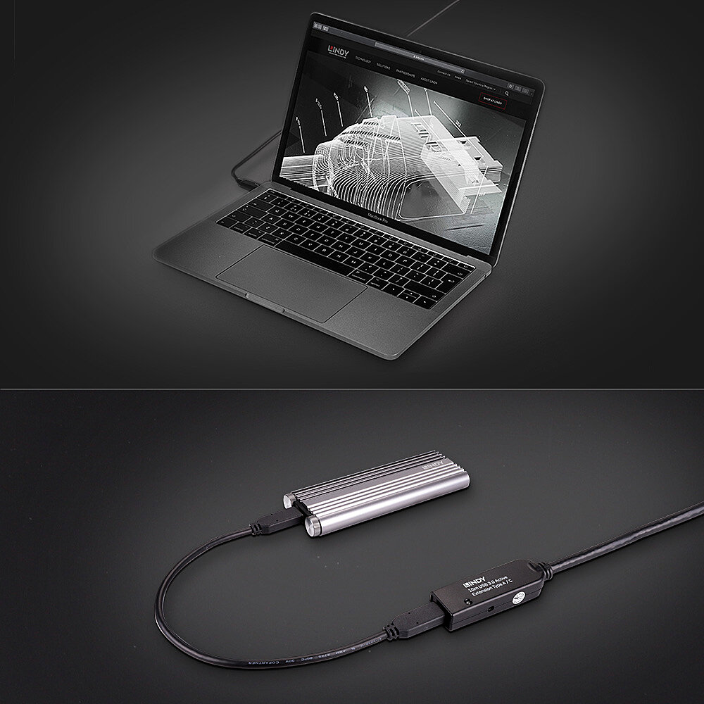Lindy 10m USB 3.0 Active Extension Type A to C - 4