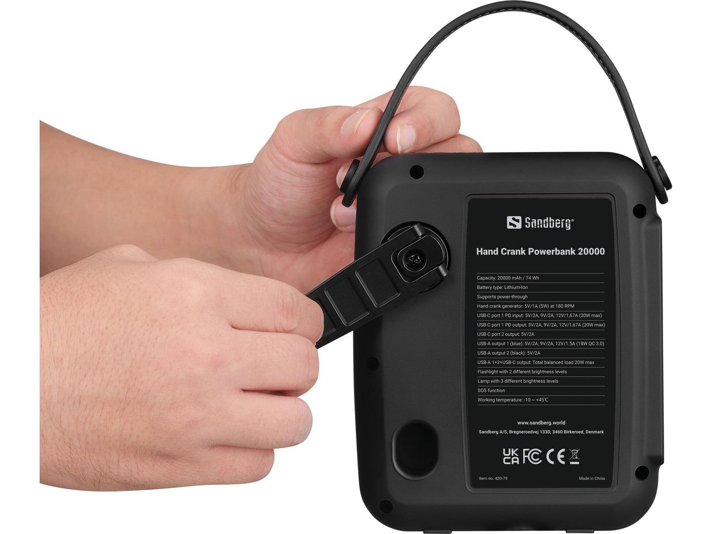 Sandberg Hand Crank Powerbank 20000 - 3