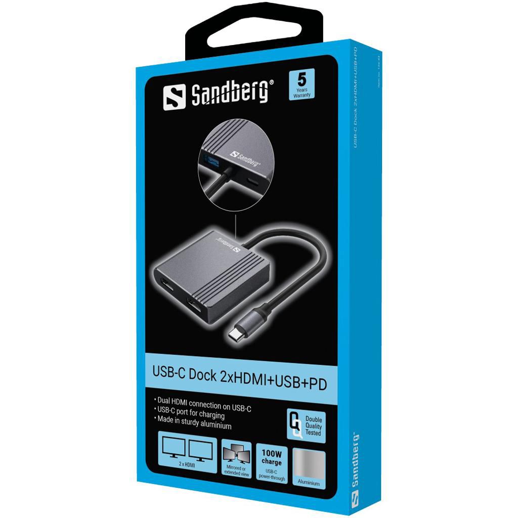 Sandberg USB-C Dock 2xHDMI USB PD - 4