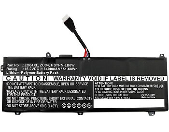 CoreParts Laptop Battery for HP 52Wh Li-Pol 15.2V 3400mAh Black, Zbook Studio G3
