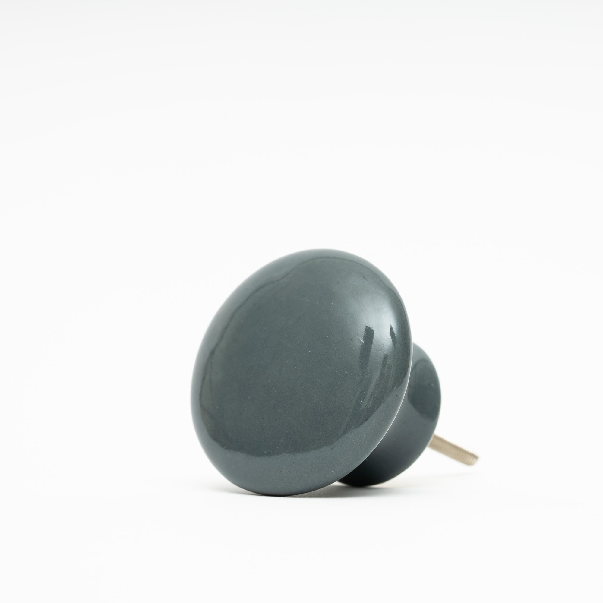 Simple dark blue knob in round, smooth model