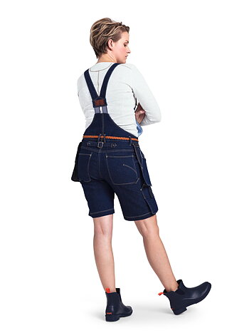 Del Denim Worker Bib Shorts - women’s carpenter shorts/dungaree shorts