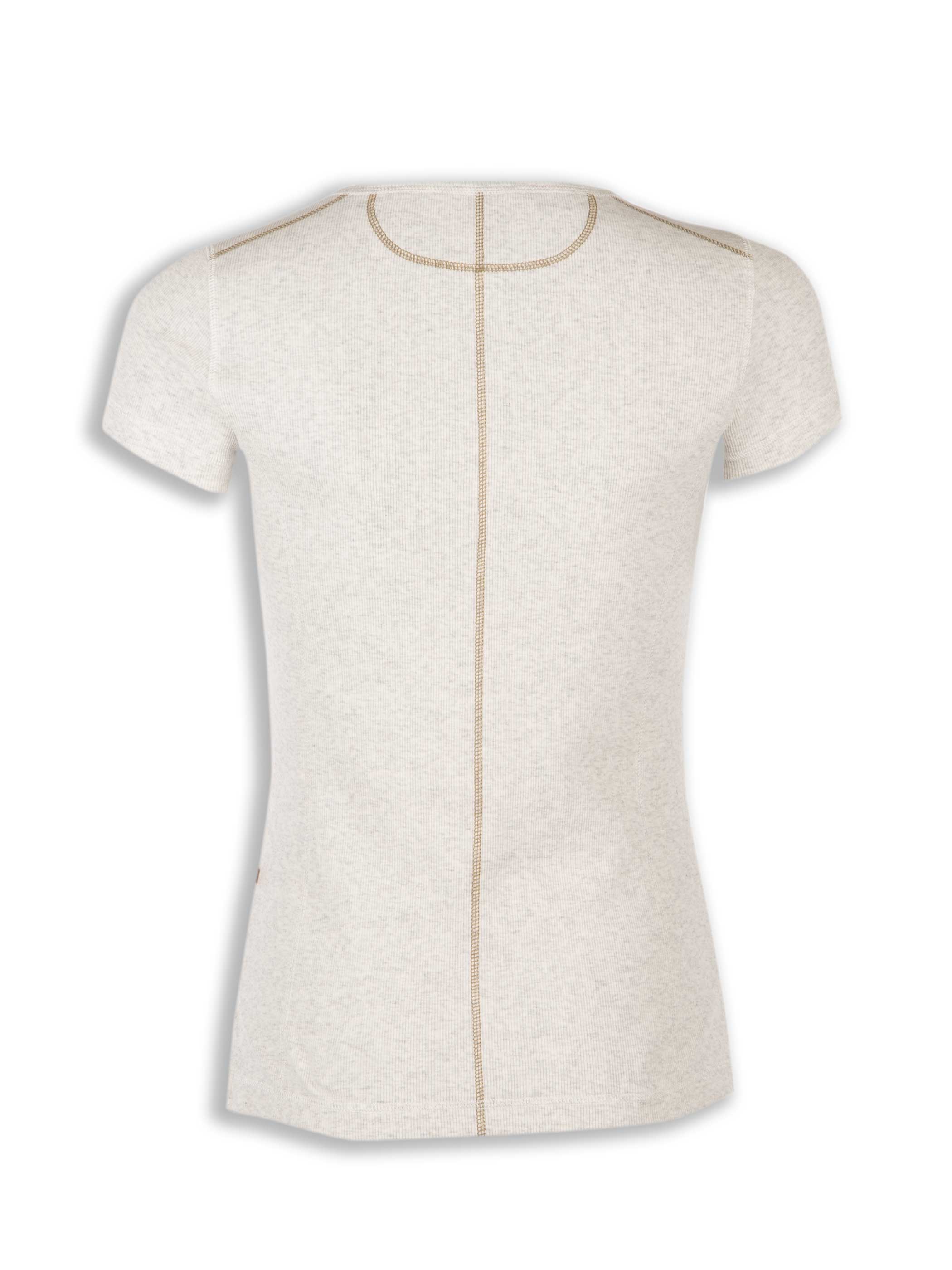 Rosa rib top - short sleeve - White melange - 2