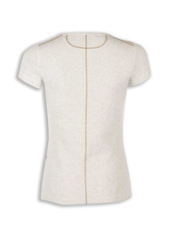 Rosa rib top - short sleeve - White melange