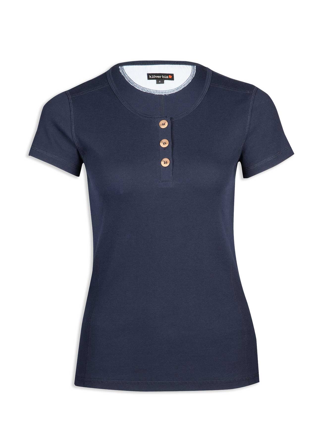 Rosa Rib Top - short sleeve - Indigo
