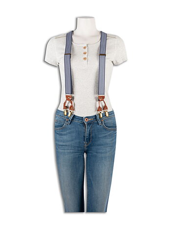 Randiga hängslen - blue/white stripe