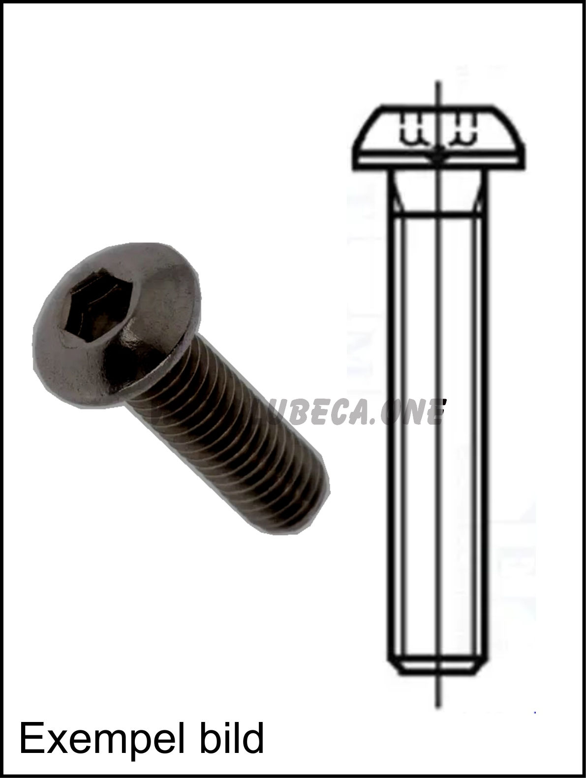 M4 Insex / L=8mm / Stål Svärtad (Svart)