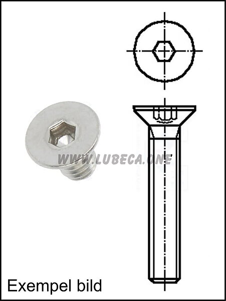 M5 Insex / L=22,2mm / Rostfritt Klass A2