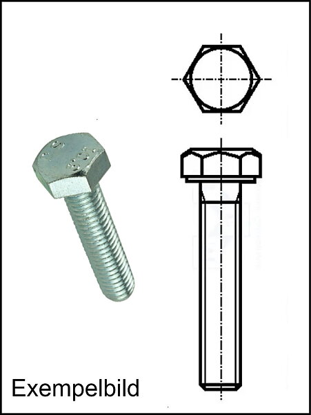 M4 Sexkant / L=40mm / Stål Zink