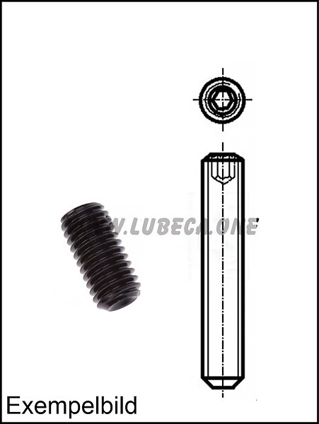 M3 stopskruv/ L=16mm / Stål Svärtad (Svart)