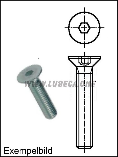 M4 Insex / L=7,5mm / Stål Zink