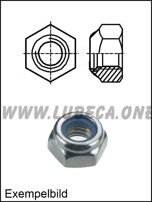 M5 Låsmutter Stål (Zink)
