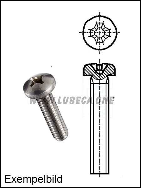 M2 Philip / L=12mm / Rostfritt Klass A2