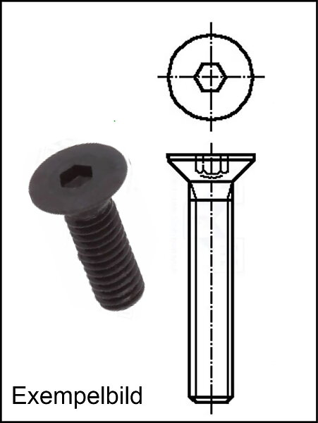 M6 Insex / L=8,7mm / Stål Svärtad (svart)