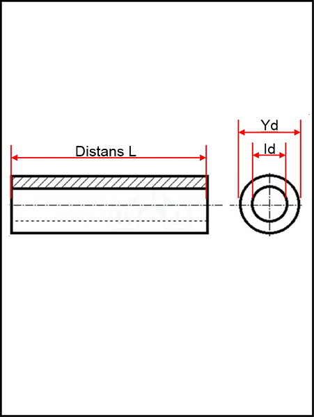 Distans id=4,2 / L=13 / Plast