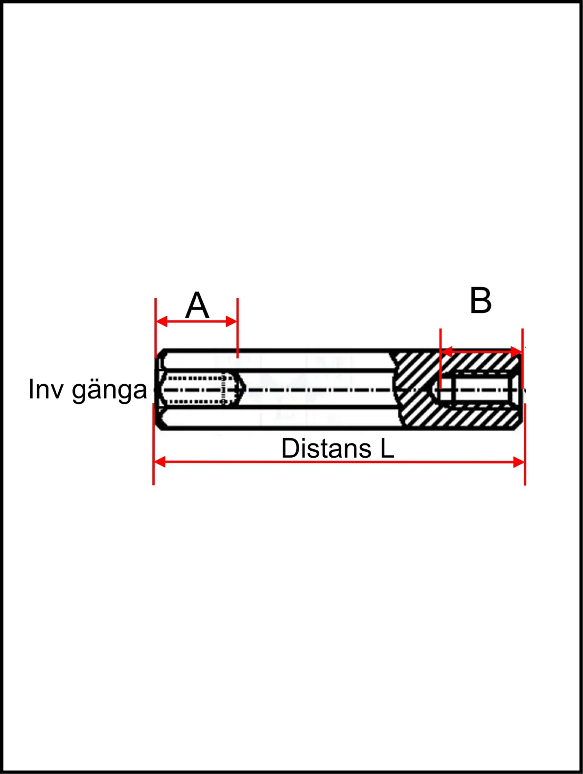 Distans id=M4 / L=35 / Plast