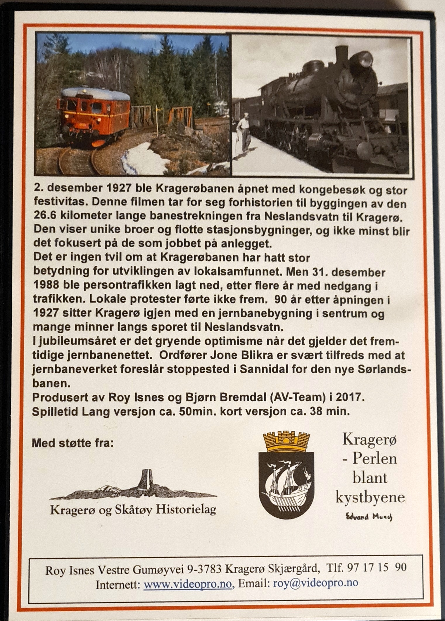 Kragerøbanen 1927-1988 (DVD) - 2