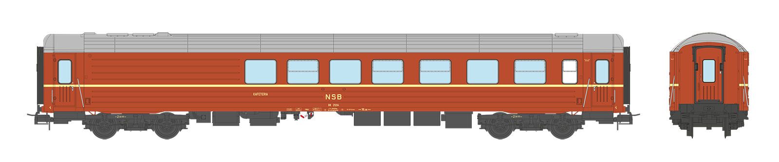 NMJ Topline NSB BR 21204, Kafeteriavogn, Original Utgave, Gammeldesign
