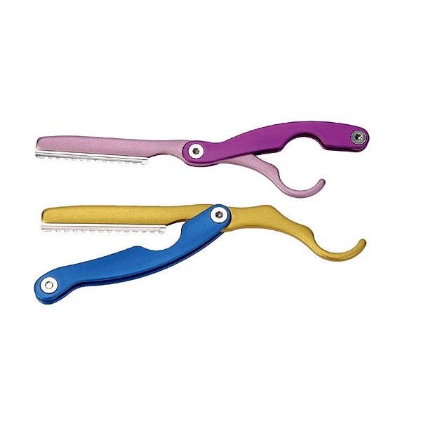 Universal Styling razor med 10 st reservblad gul blå