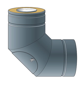 RÖRBÖJ 90° MED SOTLUCKA (Isol. 60mm) 130mm 