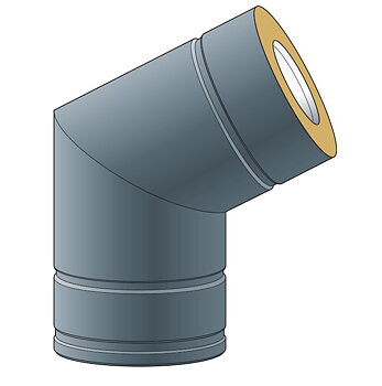 RÖRBÖJ 45° (Isol. 30mm) 150mm 