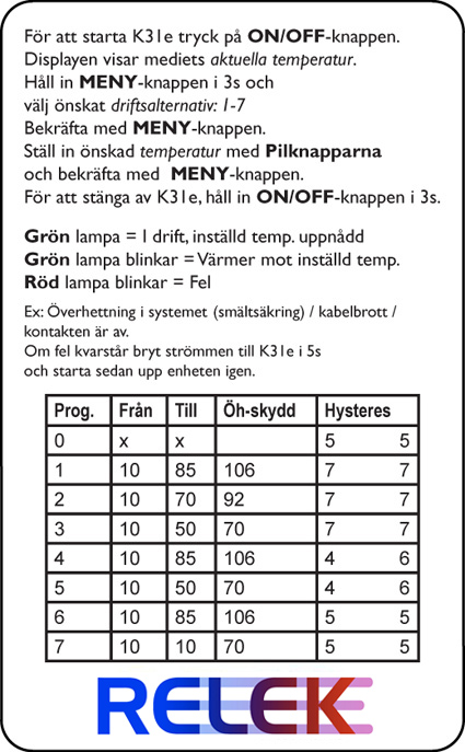 Elektronisk elpatronstyrning RK31E inkl. mont.sats R50 - 6