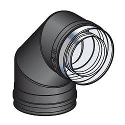 Rökrör Böj 90° Koncentriskt ⌀80/130mm (Svart)