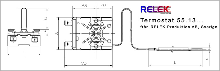 Termostat 50-250°C 1-pol EGO 1-stegs - 2