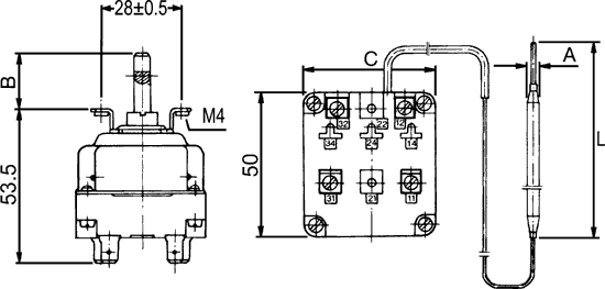 Termostat 50-300°C 3-pol EGO 1-stegs - 2