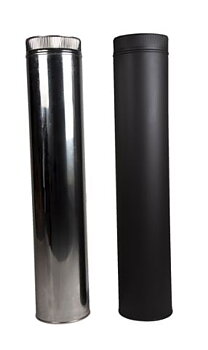 Skorstensrör 1065 mm (svart/rostfri) (150mm)