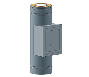 RÖRMODUL 500 MED SOTLUCKA (Isol. 60mm) 150mm Grå