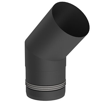 Rökrör 80mm böj 45° svart