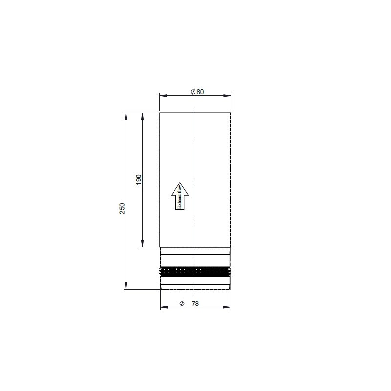 Rökrör 80mm rak 25cm svart - 2