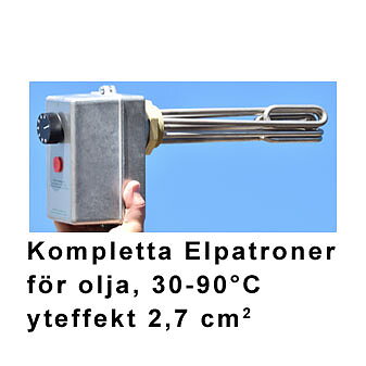 Elpatroner, 2,7 W-cm², 30-90 ° C