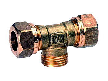 VA Klämkoppling. T-rör 15mm x R15 x 15mm