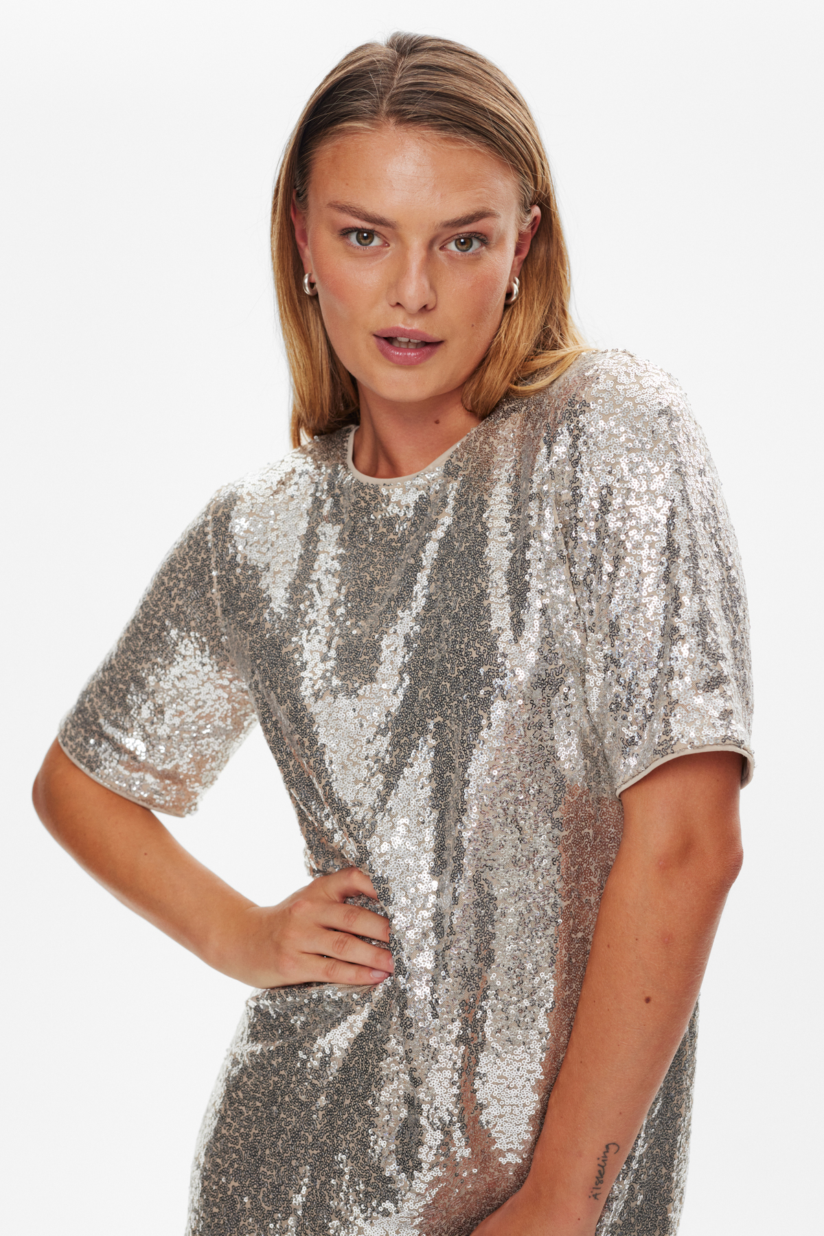 Harper dress - paljetter - silver - 7