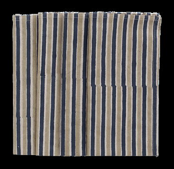 Napkins - Stripe Multi - Beige & Blue - 50x50cm - set of 4