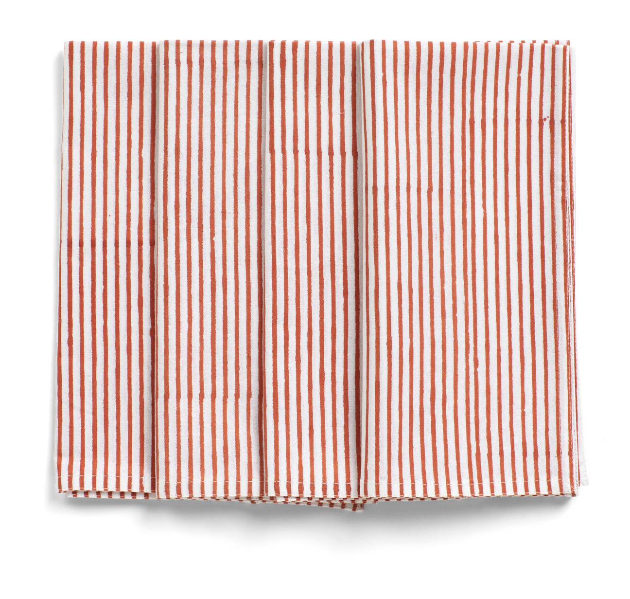 Napkin -Stripe Napkins Orange 4-pack 50x50