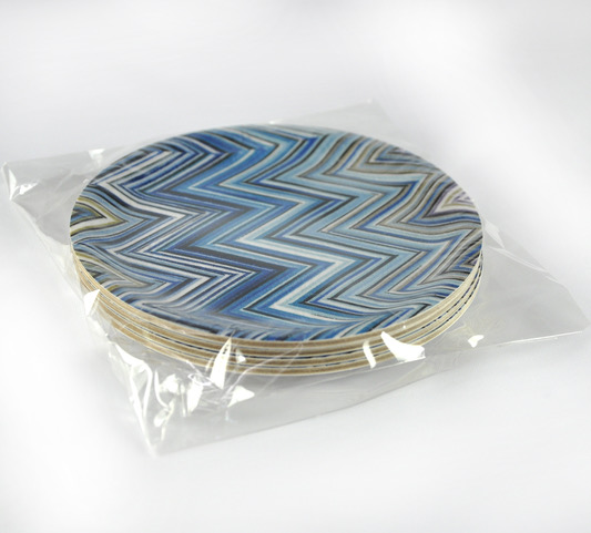 Muggunderlägg ZigZag 4-pack - Blå - 2